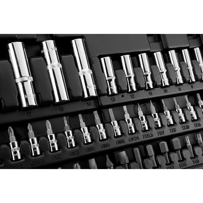 Набор инструментов Neo Tools 86шт, 1/2", 1/4", CrV, кейс (10-060) изображение 2