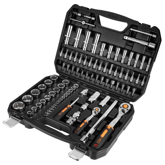 Набор инструментов Neo Tools 86шт, 1/2", 1/4", CrV, кейс (10-060) изображение 5
