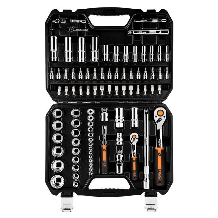 Набор инструментов Neo Tools 86шт, 1/2", 1/4", CrV, кейс (10-060) изображение 6