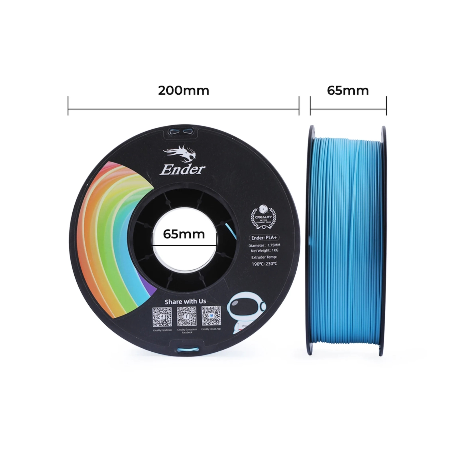 Пластик для 3D-принтера Creality PLA+ 1кг, 1.75мм, blue (3301010310) зображення 7
