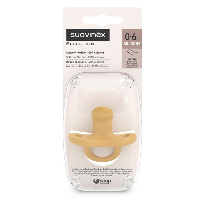 Пустышка Suavinex Colour Essence 0-6 мес, анатомическая силиконовая, зеленая (308084) изображение 3