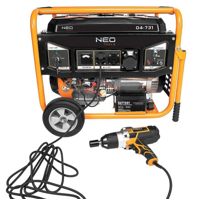 Генератор Neo Tools 230V, 1 фаза, 6/6.5kW, електростарт, AVR (04-731) зображення 5