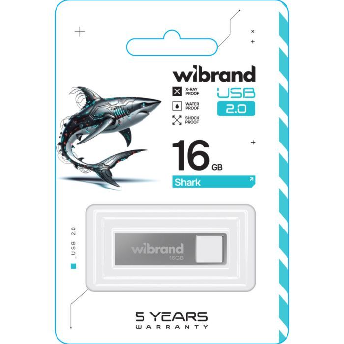 USB флеш накопитель Wibrand 32GB Shark Silver USB 2.0 (WI2.0/SH32U4S) изображение 2