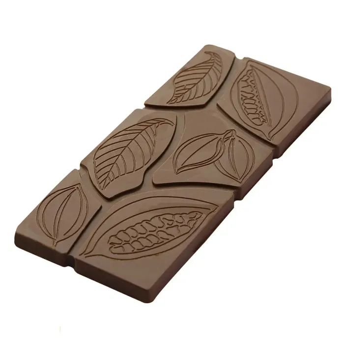 Форма для шоколаду Chocolate World плитки "Листя і какао боби" 118х50 мм h 5 мм 3х2 шт/30 г (0808 CF)
