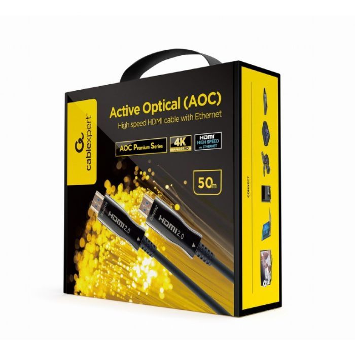 Кабель мультимедийный HDMI to HDMI 50.0m V.2.0 4K 60Hz AOC Cablexpert (CCBP-HDMI-AOC-50M-02) изображение 2