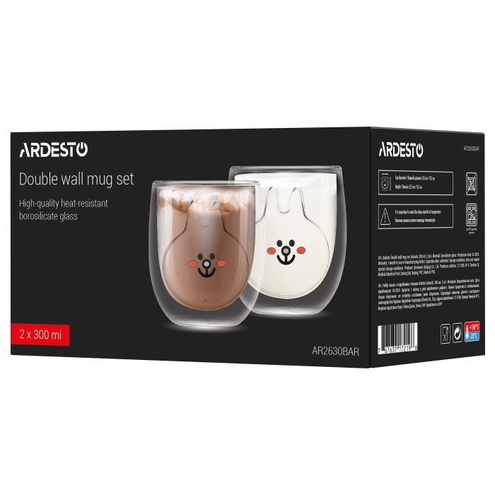 Набор стаканов Ardesto Animals 300 мл 2 шт прозорий (AR2630BAR) изображение 4