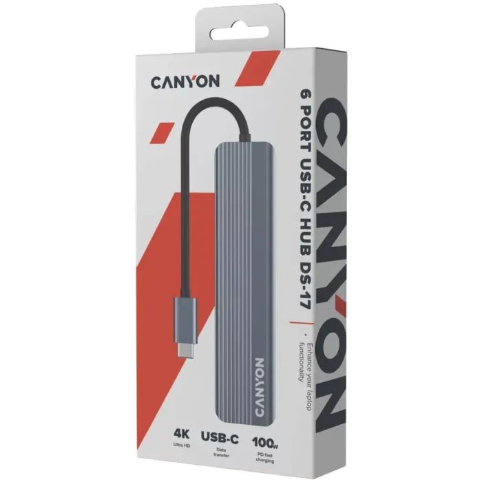 Порт-репликатор Canyon Docking Station DS-17 6 in 1 4k USB-C hub (CNS-TDS17) изображение 6