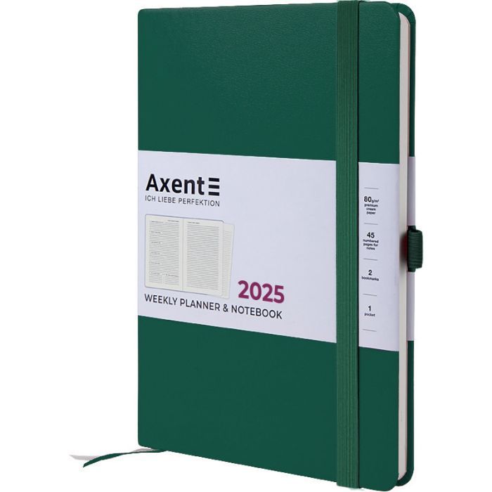 Еженедельник Axent датированный 2025 Prime Strong 145х210 мм, зеленый лес (8507-25-61-A)