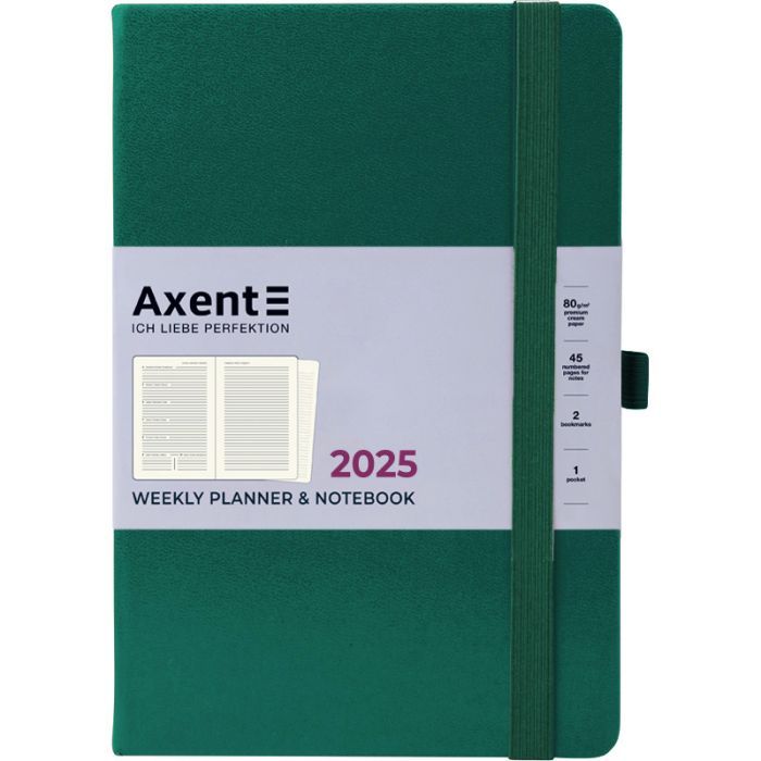 Еженедельник Axent датированный 2025 Prime Strong 145х210 мм, зеленый лес (8507-25-61-A) изображение 2