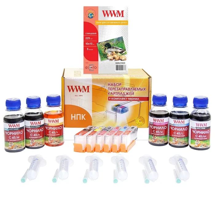 Комплект перезаправляемых картриджей WWM Canon TS8040/9040/MG7740 (RC.CLI472ARC)