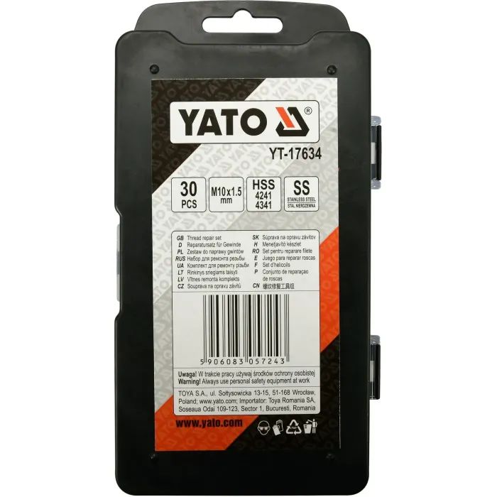 Набор инструментов Yato для ремонта резьбы M10x1,5 (YT-17634) изображение 3