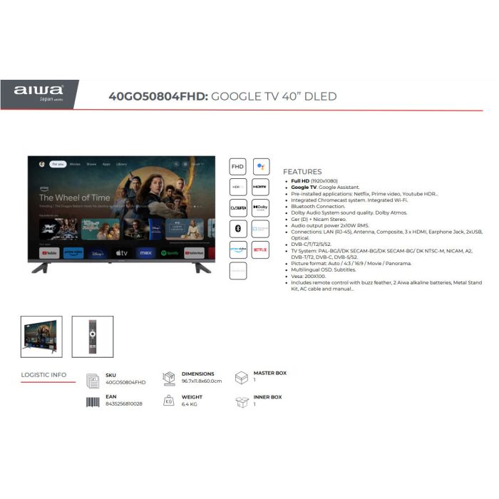 Телевізор AIWA 40GO50804FHD зображення 7