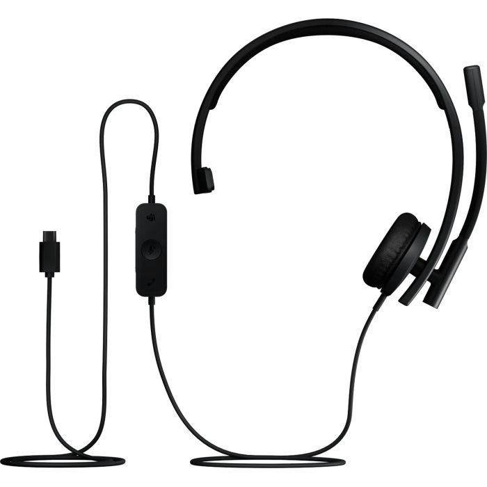 Навушники Logitech H570e Corded for Business Mono Teams USB-C Black (981-001427) зображення 5