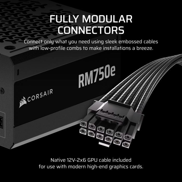 Блок питания Corsair 750W RM750e (CP-9020295-EU) изображение 9