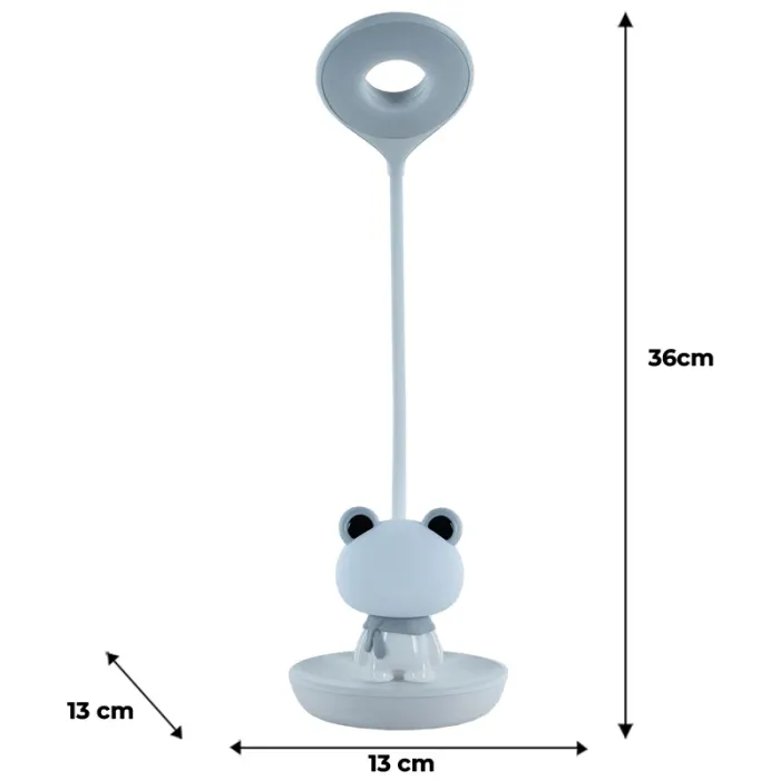 Настільна лампа Kite Froggy LED з акумулятором, біла (K24-492-3-1) зображення 7