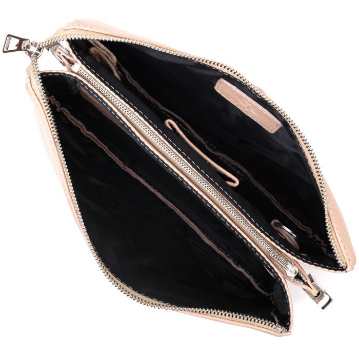 Сумка Grande Pelle Из натуральной зернистой кожи Пудровая (11698) изображение 6