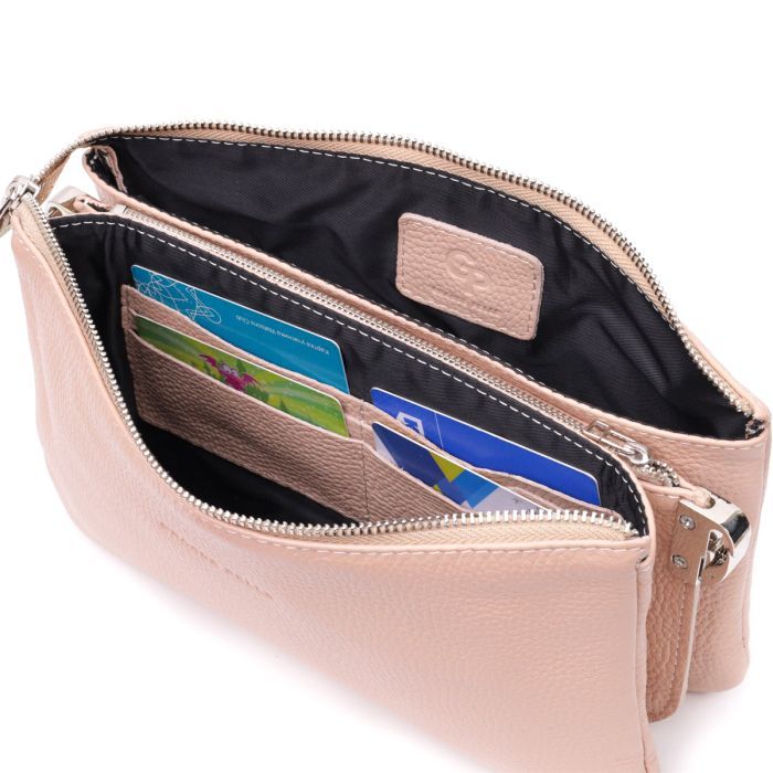 Сумка Grande Pelle Из натуральной зернистой кожи Пудровая (11698) изображение 7