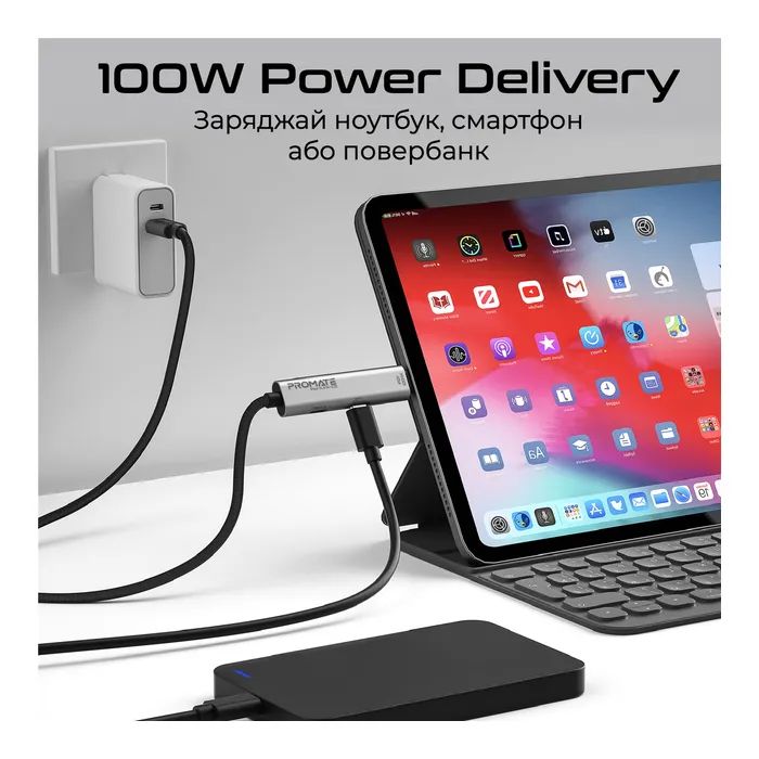Дата кабель USB-C to USB-C 1.5m Promate (portlink-c3.black) зображення 4