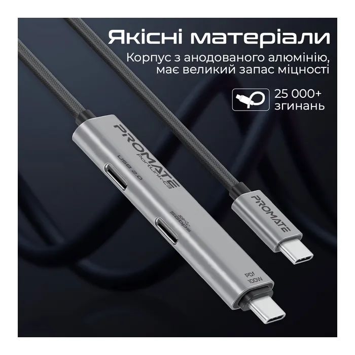 Дата кабель USB-C to USB-C 1.5m Promate (portlink-c3.black) зображення 6