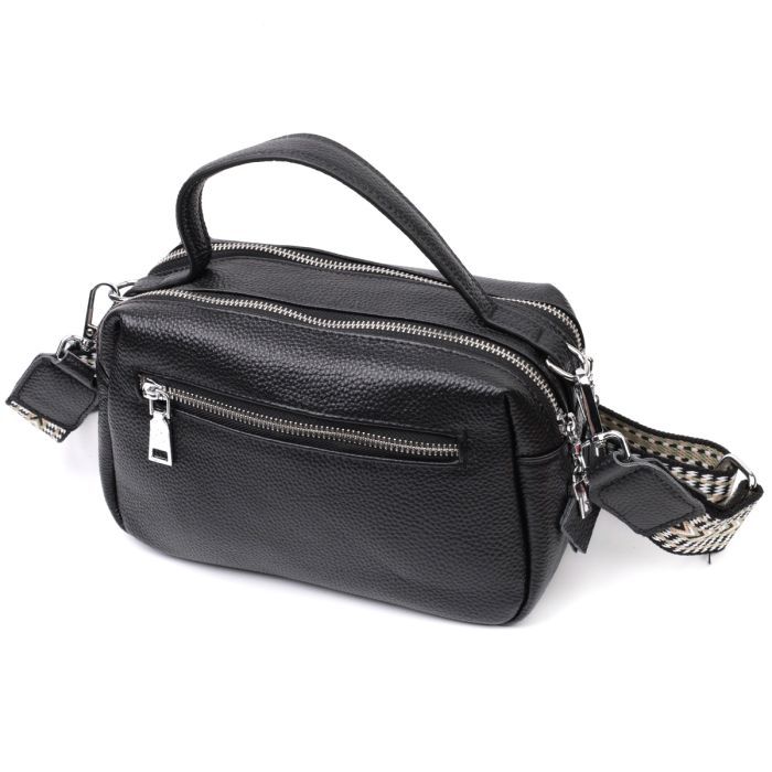 Сумка Vintage Из натуральной кожи Черная (22343) изображение 2