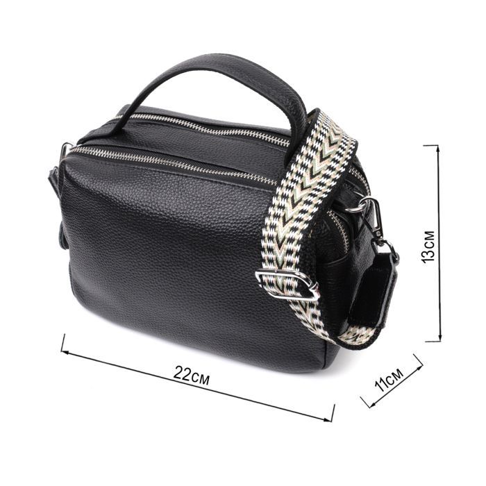 Сумка Vintage Из натуральной кожи Черная (22343) изображение 3