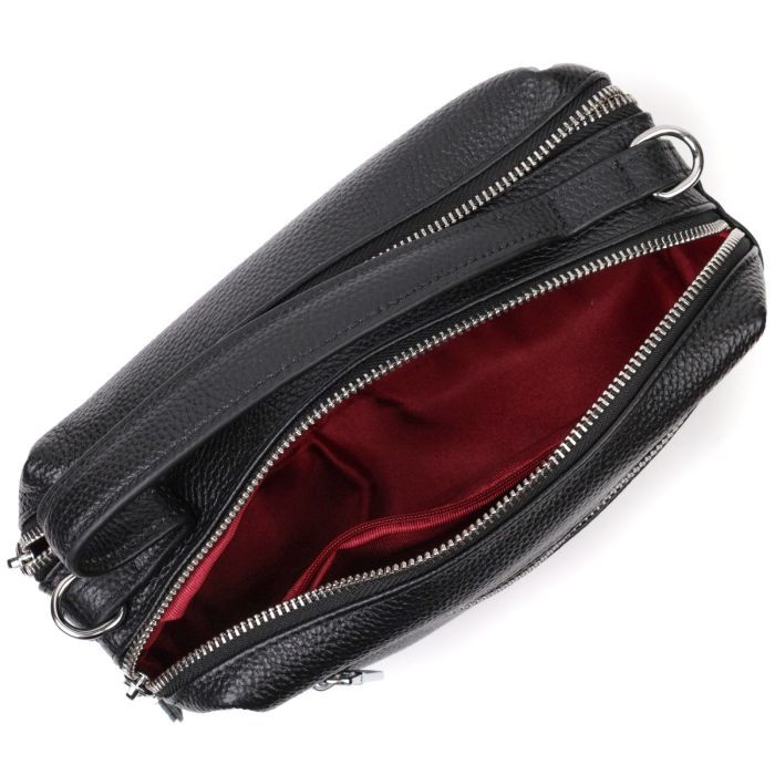 Сумка Vintage Из натуральной кожи Черная (22343) изображение 6