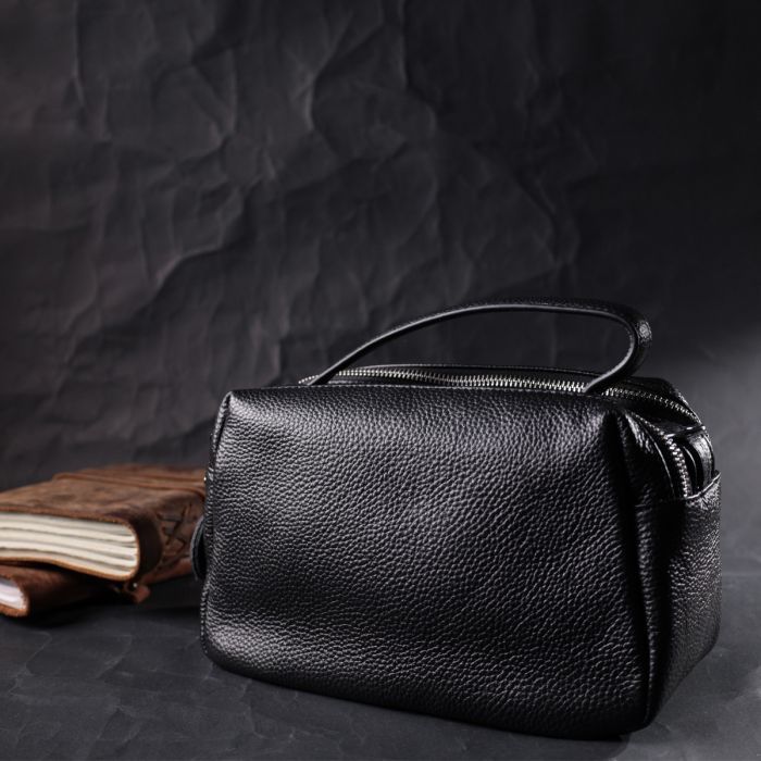 Сумка Vintage Из натуральной кожи Черная (22343) изображение 9