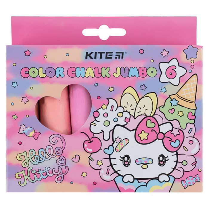 Мел Kite цветные Jumbo Hello Kitty, 6 цветов (HK24-073)