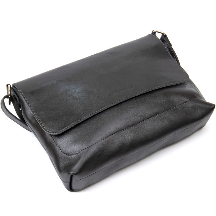 Сумка Grande Pelle Кожаная мужская Черная (11429) изображение 2