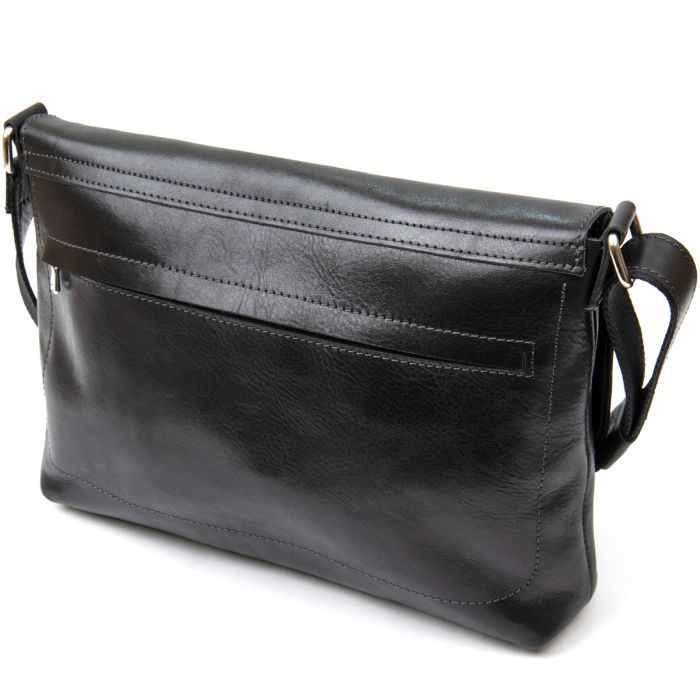 Сумка Grande Pelle Кожаная мужская Черная (11429) изображение 5