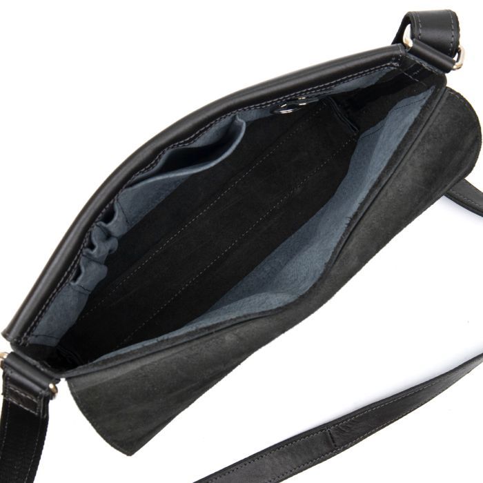 Сумка Grande Pelle Кожаная мужская Черная (11429) изображение 8