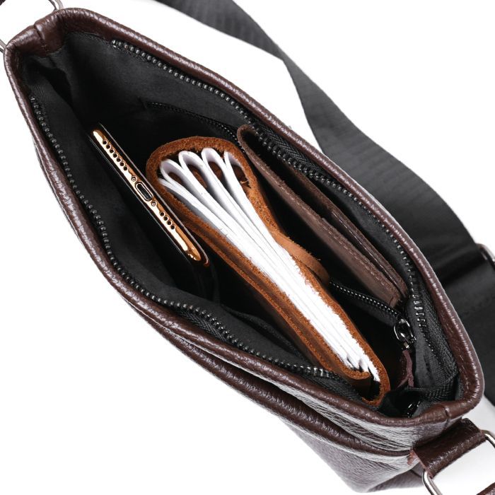 Сумка Shvigel Шкіряна через плече Коричнева (11601) зображення 7