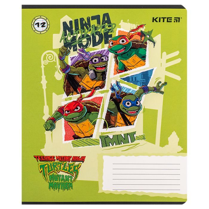 Зошит Kite Ninja Turtles, 12 аркушів, лінія (NT24-234) зображення 10