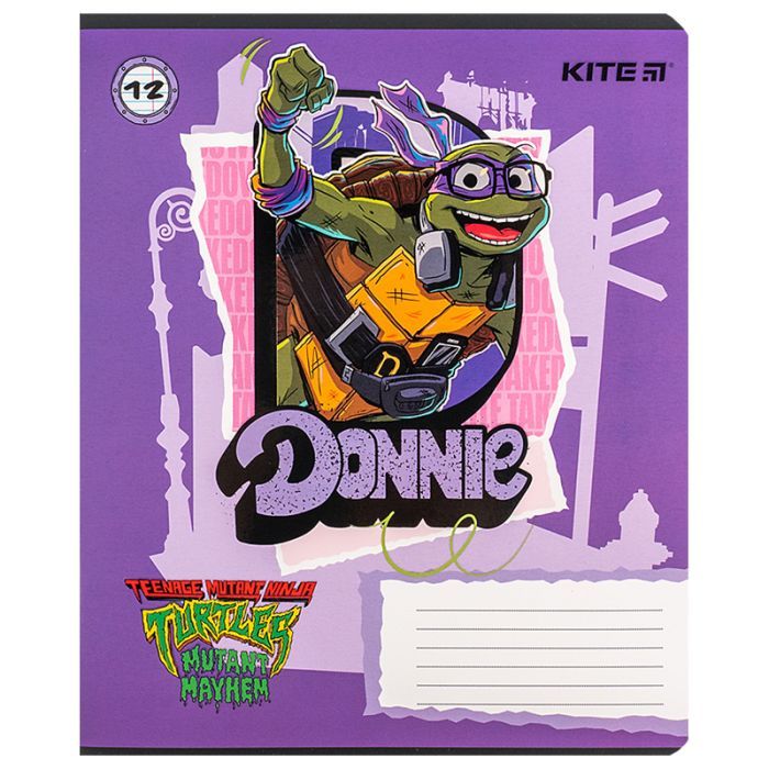Зошит Kite Ninja Turtles, 12 аркушів, лінія (NT24-234) зображення 8
