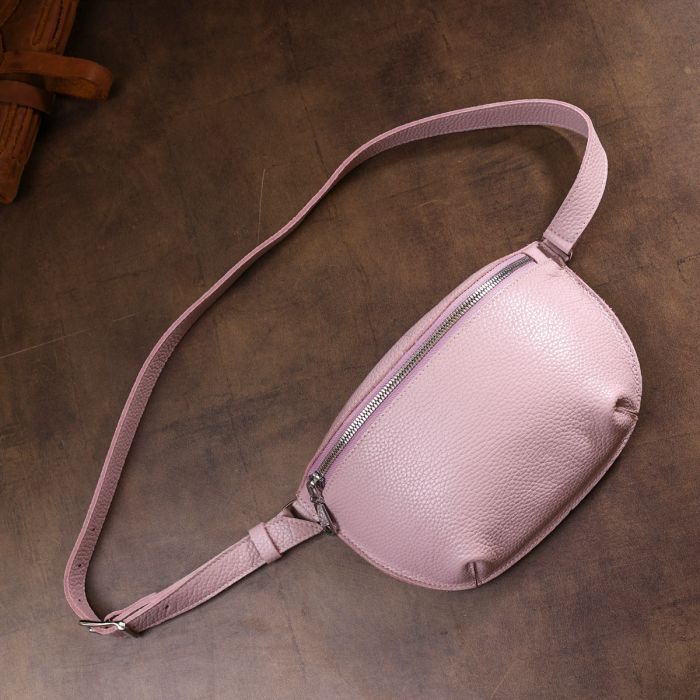 Сумка Shvigel Кожаная бананка Лиловая (16376) изображение 10