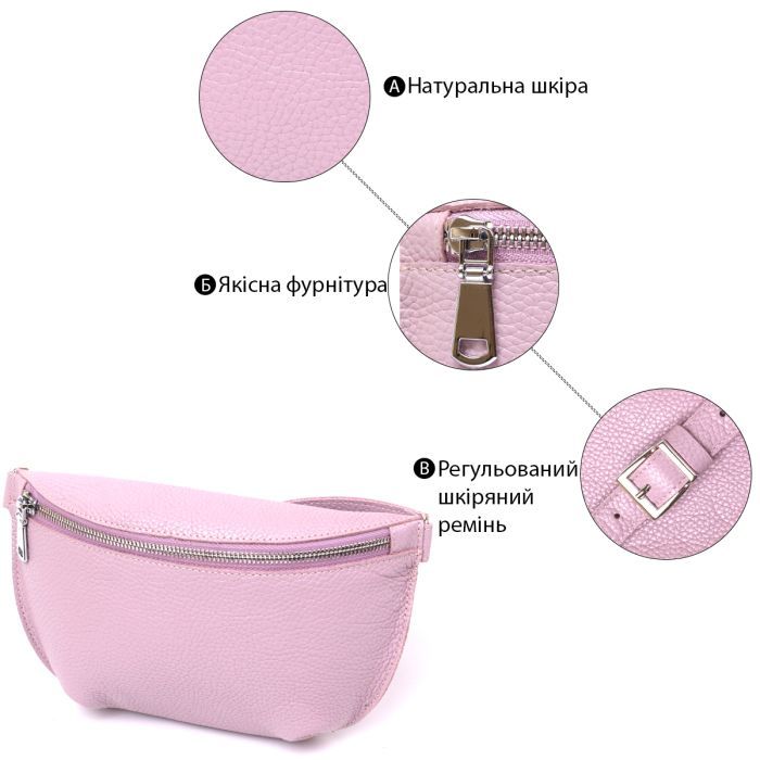 Сумка Shvigel Кожаная бананка Лиловая (16376) изображение 4