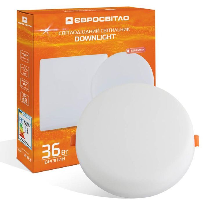 Світильник точковий Євросвітло LED-R-220-36 6400К без рамки