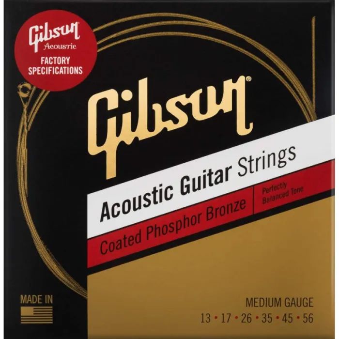 Струни для гітари Gibson SAG-CPB13 Coated Phosphor Bronze Acoustic Guitar Strings Medium (13-56) (230473)