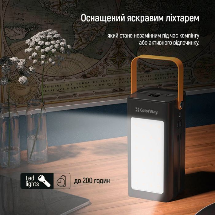Батарея універсальна ColorWay 80 000 mAh LCD/Lamp (USB/QC3.0 + USB-C/PD/22.5W) Black (CW-PB800LPA8BK-PDD) зображення 11