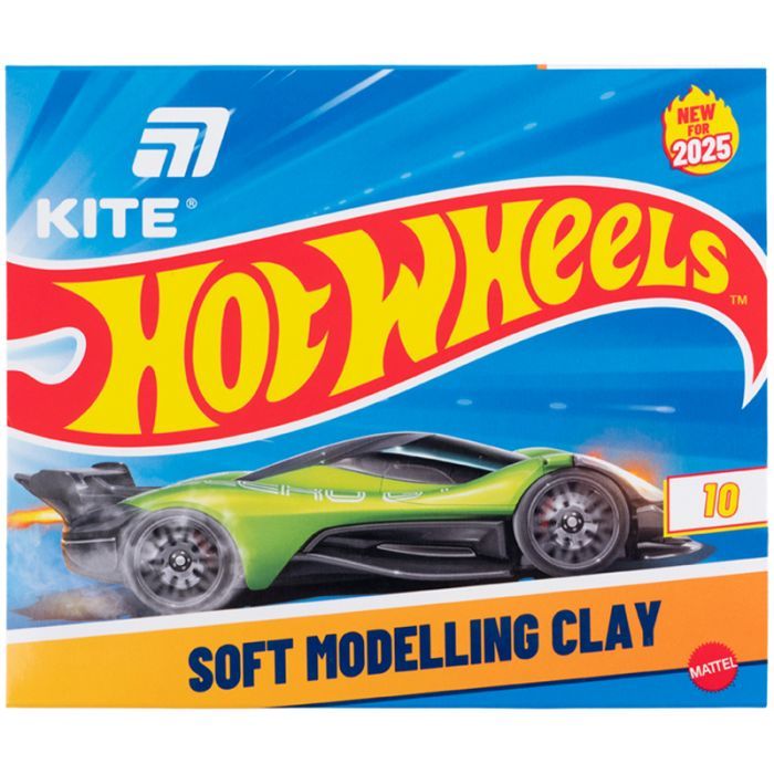 Пластилин Kite Hot Wheels восковий, 8 кольорів, 160 г (HW25-082)