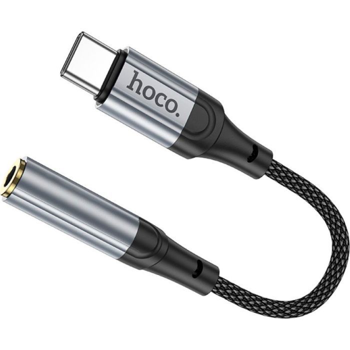 Кабель мультимедийный USB-C to 3.5mm F 1.0m LS36 Fresh Black HOCO (6942007608886) изображение 2