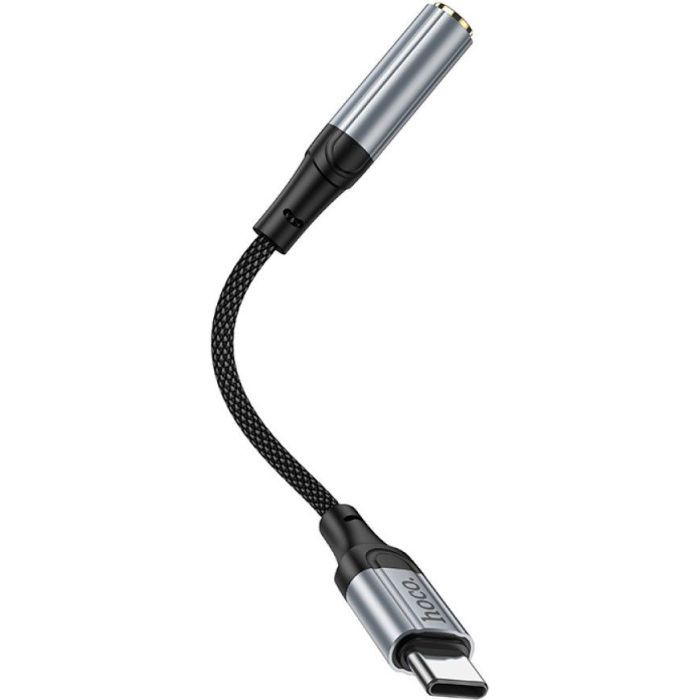 Кабель мультимедийный USB-C to 3.5mm F 1.0m LS36 Fresh Black HOCO (6942007608886) изображение 4