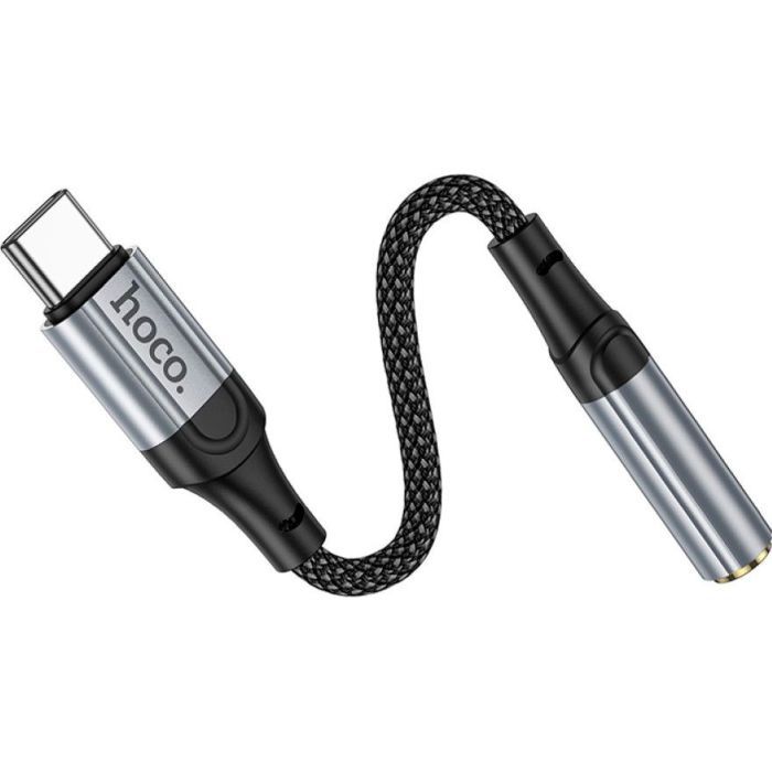 Кабель мультимедийный USB-C to 3.5mm F 1.0m LS36 Fresh Black HOCO (6942007608886) изображение 5