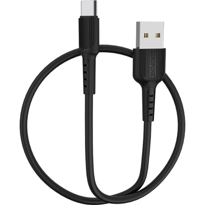 Дата кабель USB 2.0 AM to USB-C 1.0m 2A PVC BX16 white BOROFONE (6957531099468) изображение 3