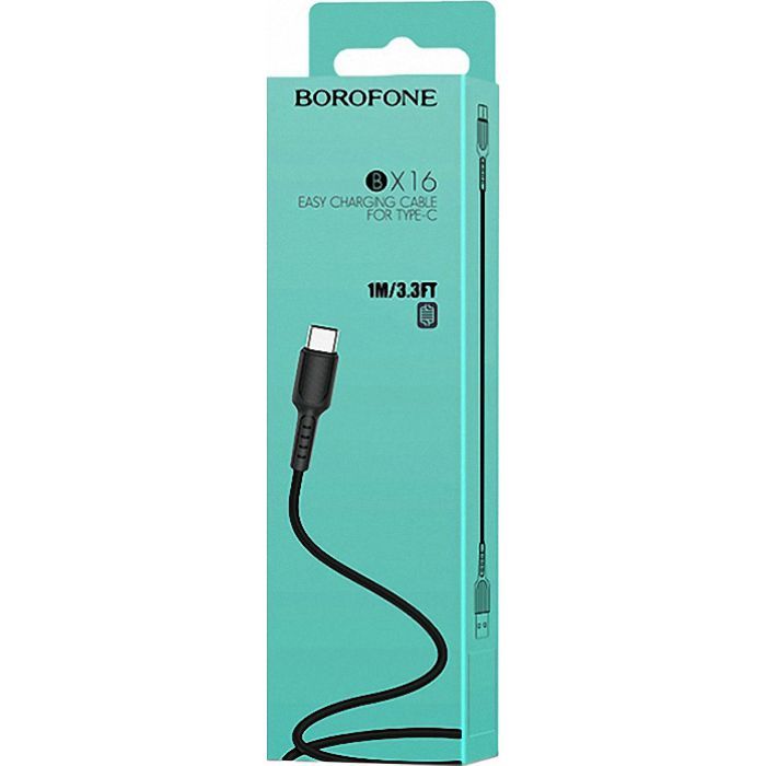 Дата кабель USB 2.0 AM to USB-C 1.0m 2A PVC BX16 white BOROFONE (6957531099468) изображение 4