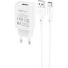 Зарядное устройство BOROFONE BA68A Glacier USB + cable USB to USB-C 10.5W White (6974443385731)