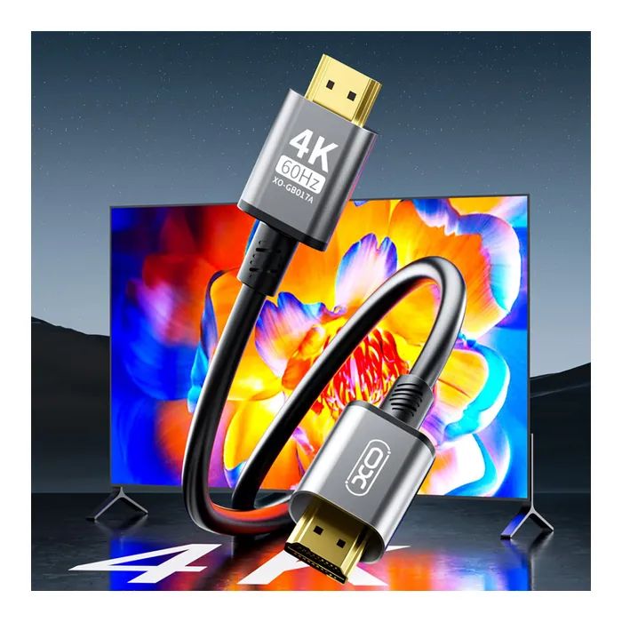 Кабель мультимедийный HDMI to HDMI 3.0m v2.0 black XO (GB017A-HDMI.tranish) изображение 5