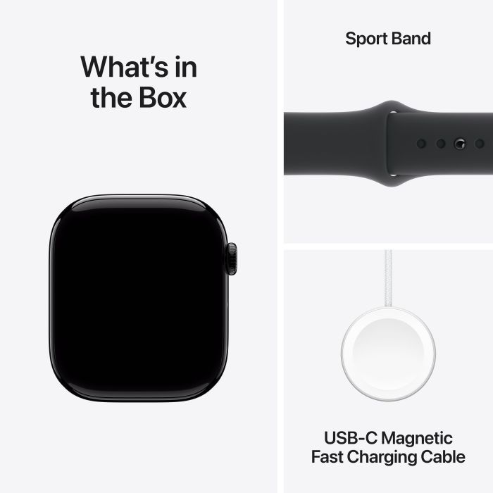 Смарт-часы Apple Watch Series 10 GPS + Cellular 42mm Jet Black Aluminium Case with Black Sport Band - M/L (MWX73QH/A) изображение 9