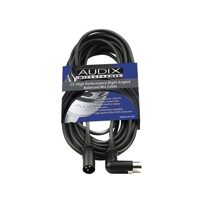 Мікрофонний кабель Audix Right Angle XLR Mic Cable (7.5m) (CBL DR25) зображення 2