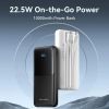Батарея універсальна Vention 10000mAh 22.5W 3A PD, Built-in USB-C+Lightning Cables, White (FHOW0) зображення 4